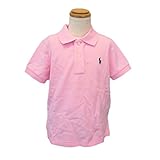 (ポロ ラルフローレン)POLO Ralph Lauren キッズ ポロシャツ 半袖 ポニーマーク ワンポイント 刺繍 ライトピンク×ネイビー 4T [並行輸入品]