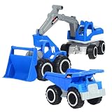 JIEBWCHA 子供 工事現場 働くおもちゃ、建設車両 作業車両 ブルドーザー トラックビーチ ショベル 、砂場遊び ショベルカー、車おもちゃ 砂遊びおもちゃ ミニカー、ショベルカー おもちゃ、建設車両 おもちゃ、子供向け 車おもちゃ