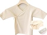 Sweet Mommy 【日本製】 オーガニックコットン100％ やわらか ベビー 短肌着 ステッチリボン 天然素材 漂白剤不使用 通気性 吸水性 ベビー 新生児 ギフト 出産祝い／ブルー／50-70