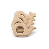 Mamimami Home 歯固め カミカミ 木の動物 10個 クジラ 鯨 木製ペンダント 赤ちゃんのおもちゃ 知育玩具 安全 FDA認可済