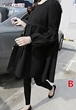 『Vision』マタニティウェア 服 　春夏秋 　 マタニティ 長袖　 ワンピース 妊婦服 授乳口付き　 P066 (L, B)