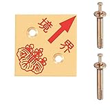 真鍮境界用明示板 2穴 斜矢 境界付 35mm×35mm×2mm：【測量機器】：205-0189