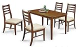 北欧風 2色対応 4人掛け用 ダイニング5点セット テーブル チェア (ブラウン)