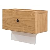 ottostyle.jp 木製ペーパータオルホルダー ハンドタオルディスペンサー 壁掛け 天然木 簡単設置 スライド式 洗面所 トイレ シンプルデザイン [ナチュラル]