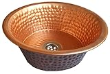 銅浴室洗面コンパクトシンクボウルPowder RoomレディーストイレFire Burnt BasinアンティークPatina polished