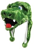 Alligator CritterキャップPlush Animal Hat with Ear Flaps thatボタンunder the chin