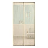 網戸カーテン ベージュ 全2色 虫よけ マグネット式 簡単取付 [並行輸入品]