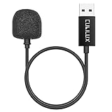 Cubilux USB A グースネックマイク、単一指向性 USB 外付けミニブームマイク、録音・ビデオ会議・Zoom・Teams 対応、ノートPC・デスクトップPC用マイク、30cm