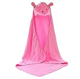 ベビー ソフト コットン 通気性 バスタオル キッズ バスクロス クローク バスローブ 0-7歳（ピンク）