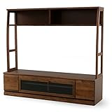 テレビ台 壁面 オープンタイプ ディスプレイラック 大容量収納 無垢材使用 引き出し付き ~49型まで対応 国産 C ブラウン