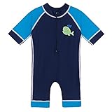 huanqiueベビー男の子水着半袖スーツ一体型ラッシュガード 4-6Year(Tag No.6A) ブルー MISHKA-BUM-GR
