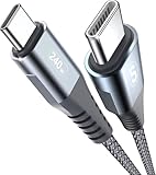 240W タイプc ケーブル 1M, sweguard PD3.1 超急速充電 USB Type C ケーブル 高耐久ナイロン 充電器 USB Cけーぶる iPhone 15 16 Pro Max Plus,MacBook Pro、iPad mini/Pro、Matebook、Sony Xperia、Samsung Galaxy S24 S23 S22 S21等Type C機種対応(グレー)