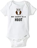 私の叔母はA Hoot Funny Baby Onesie blakenreag赤ちゃん男の子女の子服 カラー: ホワイト