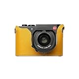 QIYAONUOボディーハーフケース Leica Q3用 ボディケース バッテリーの交換でき 三脚ネジ穴付きカメラケース (A-イエロー)