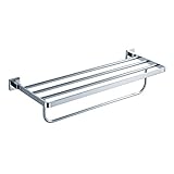 Kraus KEA-14442CH Aura Bathroom Accessories - Bath Towel Rack with Towel Bar [並行輸入品]