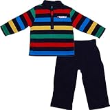 カーターズ（Carter's）男の子用マルチボーダープルオーバー超あったかフリース上下2点セットアップ 3months 3ヶ月用 60cm 紺フリースパンツ,防寒・保温対策【並行輸入】