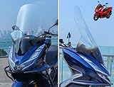 PCX160/e:HEV(21年モデル)用 ボディマウントシールド JK05 JK06 KF47 幅広 ウィンドシールド 風防 改造 かっこいい (高さ70cm, スモーキーグレー)