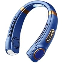 ネックファン 首掛け扇風機 冷却ファン 冷暖房 7000mAh （ブルー） ネックファン 首掛け扇風機 冷却ファン 冷暖房 7000mAh （ブルー