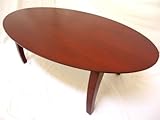 【RT-2600BR】 幅１２０㎝ 奥行６０cm 高さ４０㎝ 木目が美しい チェリー突板 の 楕円折脚テーブル 大きめサイズ ！【 ブラウン 】 ♪ 今人気 の オーバル型 です。♪【 サーフボード型テーブル オーバル 折脚テーブル 折り畳