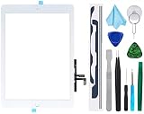 TPhaelay ホワイト タッチスクリーン 交換品Ipad 第5世代デジタイザイー2017 5世代(A1822 A1823)|iPad Air 2013 (A1474 A1475 A1476) 9.7インチプレインストールされた接着剤（ホームボタンなし）