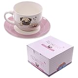 Cappuccino Mug and Saucer - Pug
