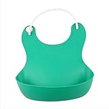 油が落ちるシリコンビブ食洗機で洗える シリコン100%のやわらかビブ 6ヵ月~3歳 BB (緑)