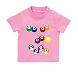 BabyChips ビリヤード(名入れ半袖ベビーTシャツ) 150 ピンク