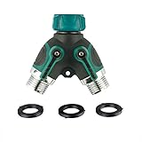 RaiFu ホースコネクタ 2方向 スプリッタ水管蛇口 亜鉛合金 ガーデンホースコネクタ シャットオフバルブコネクタ 標準スレッド 園芸散水用具 農業 庭園 ガーデン 家 耐久性