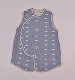 日本製　6重織ガーゼ　2WAYスリーパー　体温調節に　出産祝い　内祝い　プチギフト　誕生祝 (ブルーフィッシュ)