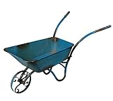アンティーク仕上げのアイアン手押し車（青）【81650】