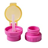 Lovoski 赤ちゃん　ベビー　飲食用　ボトルストロー　カバー付き　ストロー　ホッパー　流出防止　全2色 - ローズレッド