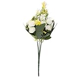 Dovewill 可愛い　ロマンティック　人工シルク　ローズ　造花　結婚式　飾り　全5色　 - 白