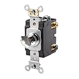Leviton 1222 – 2 KL 20 Amp、120 / 277ボルト、キーロック、double-pole AC静かスイッチ、Extra Heavy Dutyグレード、クロム