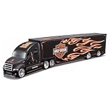 Maisto（マイスト） 1/64 トレーラートラック ハーレーダヴィッドソン カスタム ダイキャストカー 完成品 11516 (BLACK/FLAMES)