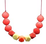 Silicone Teething Nursing Necklace. Kiddles Chunky Chew (Red/Orange)Toxin Free and Eco friendly by K