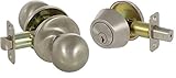 Callan KR3001 Fairfield Series Grade 3 Keyed Entry Knob & Single Cylinder Deadbolt Set, Satin Nickel