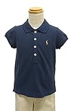 (ポロ ラルフローレン)POLO Ralph Lauren キッズ ガール 女の子 半袖 ポロシャツ ポニーマーク ワンポイント 刺繍 ネイビー 6 [並行輸入品]