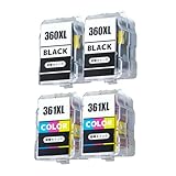 BC-360XL BC-361XL キヤノン用 詰め替え インクカートリッジ BC-360XL ブラック 黒 顔料 BC-361XL 3色カラー 染料 4本セット BC-360XL×2+BC-361XL×2 大容量 対応機種：PIXUS TS5330 TS5430
