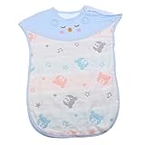 Baoblaze 全4色　キッズ　スリーパー　コットン　寝袋　ブランケット　スリーパー 　おくるみ　夏　軽量 - 青, 0〜3TのS