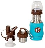Goo-Goo Baby G2 Wave Stainless Steel Grow Bottle System in Tropical Blue, Tropical Blue, 0+ Years by