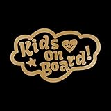 手書き風 kids on board カッティング ステッカー ゴールド 金