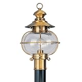 Livex Lighting 2224-22 Outdoor Post with Hand Blown Clear Glass Shades, Flemish Brass [並行輸入品]