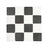 パステルチェックペーバー 35角 ブラックホワイト 4枚セット