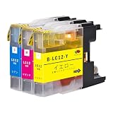 LC12-C+M+Y 各1本セットBrother互換インクカートリッジ 互換品 ブラザー用 互換インク 純正品併用 LC12 大容量 残量表示機能付 ICチップ対応 DCP-J940N J740N J540N J925N J725N J525N MFC-J840N J960 710D J860 J810 J6710CDW J6510DW
