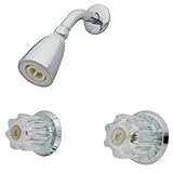 Kingston Brass KB141SO Twin Acrylic Handles Tub and Shower Faucet with Shower Only, Polished Chrome 