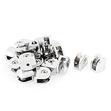 uxcell　ガラスシェルフクランプ　合金　ゴム　いくつかのインストールパーツ付き　シルバートーン　20個入り