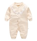 エルフ ベビー(Fairy Baby)ベビー服レース女の子 カバーオールロンパース 長袖 春秋 出産祝い イエロー 80cm