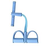 トレーニングチューブ 腹筋 筋トレ ストレッチバンド 【 腹筋 背筋 を鍛えて 脂肪燃焼 】筋トレグッズ ダイエット器具 (アクアブルー)