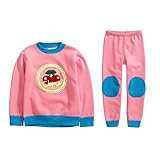 PANCY 子供服 長袖 ルームウェア 上下セット 秋冬 裏起毛 女の子 アップリケ(ピンク(チェリー),120cm)