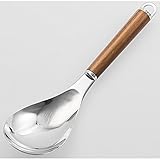 サンクラフト 取り分け サービス スプーン 日本製 ウッディタイム 天然木柄 ウォールナット WT-21 ブラウン